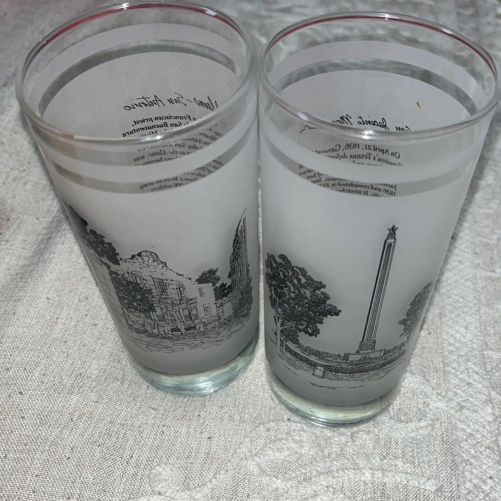 San Jacinto monument and San Antonio Alamo glass